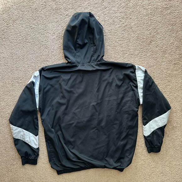 Nike Air Windbreaker Mens Small Half Zip Black Cotton Lined High Neck - Picture 2 of 13